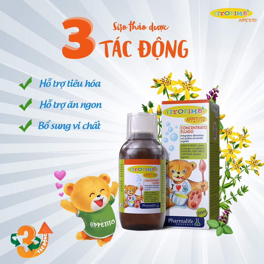 Fitobimbi Appetito - Siro ăn ngon 3 tác động
